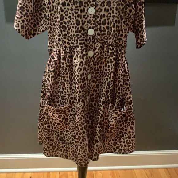 Leopard print button front midi, small - Picture 3 of 6